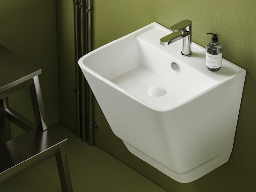Lucco Bello Asma Monoblok Lavabo 52 cm, Parlak Beyaz - Lucco