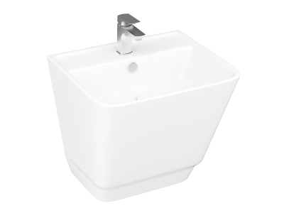 Lucco Bello Asma Monoblok Lavabo 52 cm, Parlak Beyaz - 3