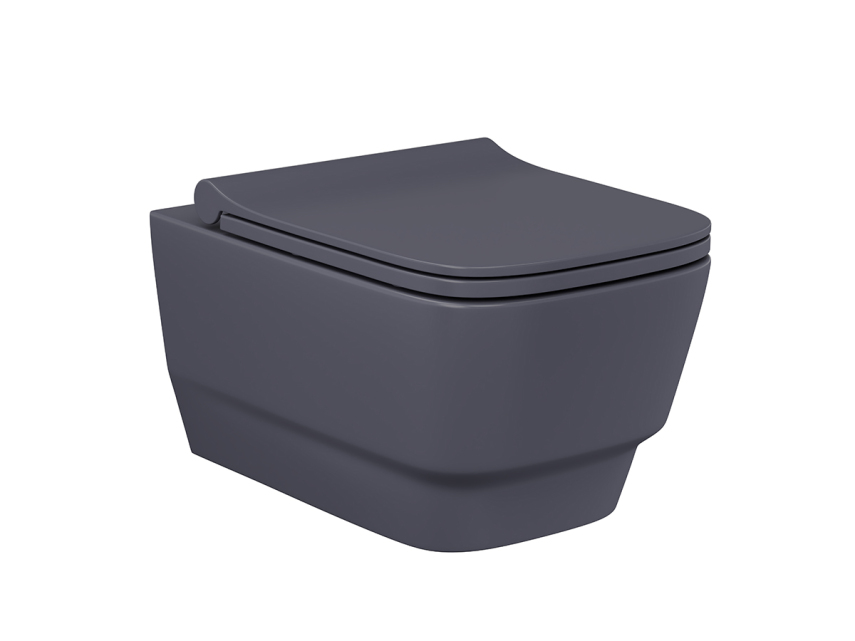 Lucco Bello Rimless Asma Klozet Mat Antrasit 53 cm ( Klozet Kapağı Dahil ) - Lucco