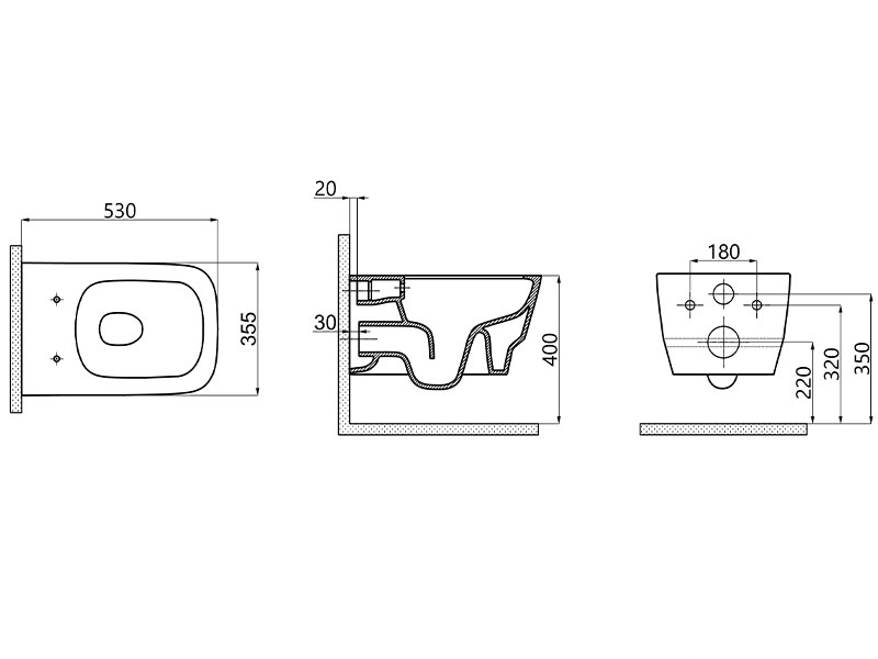Lucco Bello Rimless Asma Klozet Mat Siyah 53 cm ( Klozet Kapağı Dahil ) - Lucco (1)