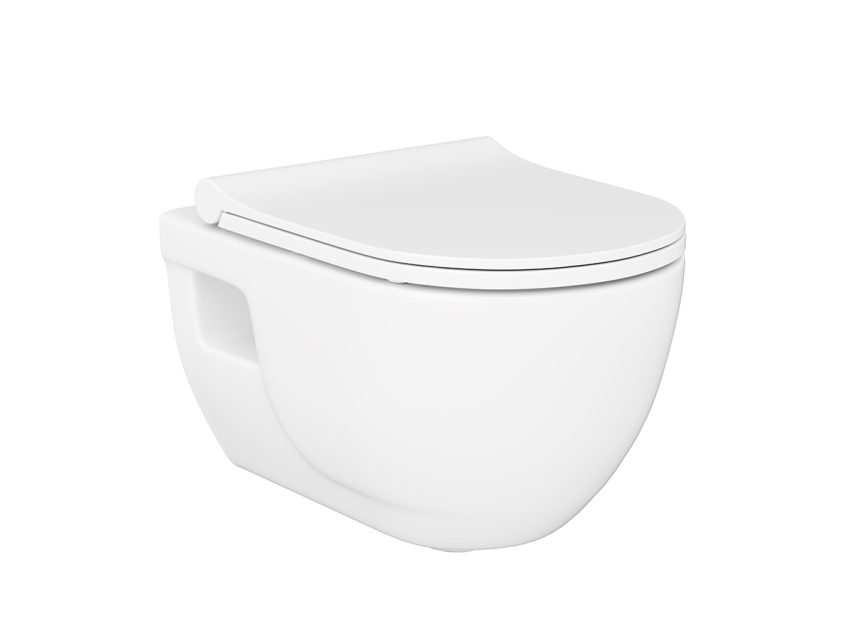 Lucco Brilla Rimless Asma Klozet Mat Beyaz, 53 cm ( Klozet Kapağı Dahil ) - Lucco