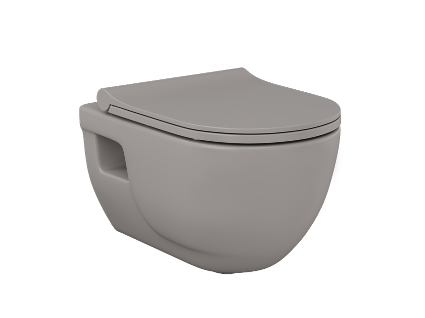 Lucco Brilla Rimless Asma Klozet Mat Latte, 53 cm ( Klozet Kapağı Dahil ) - Lucco