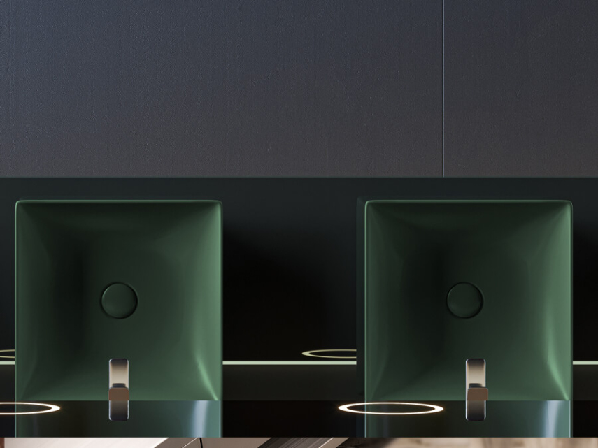 Lucco Decente Çanak Lavabo 40 cm, Mat Yeşil - Lucco (1)