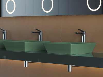 Lucco Decente Çanak Lavabo 40 cm, Mat Yeşil - 3