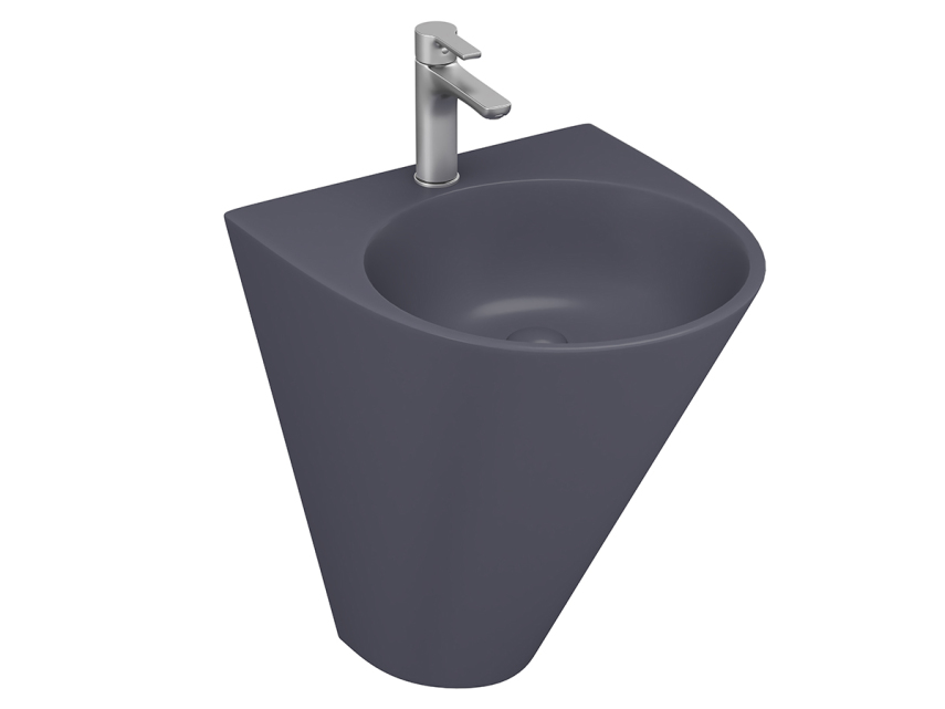 Lucco Garcia Asma Monoblok Lavabo 48 cm, Mat Antrasit - Lucco