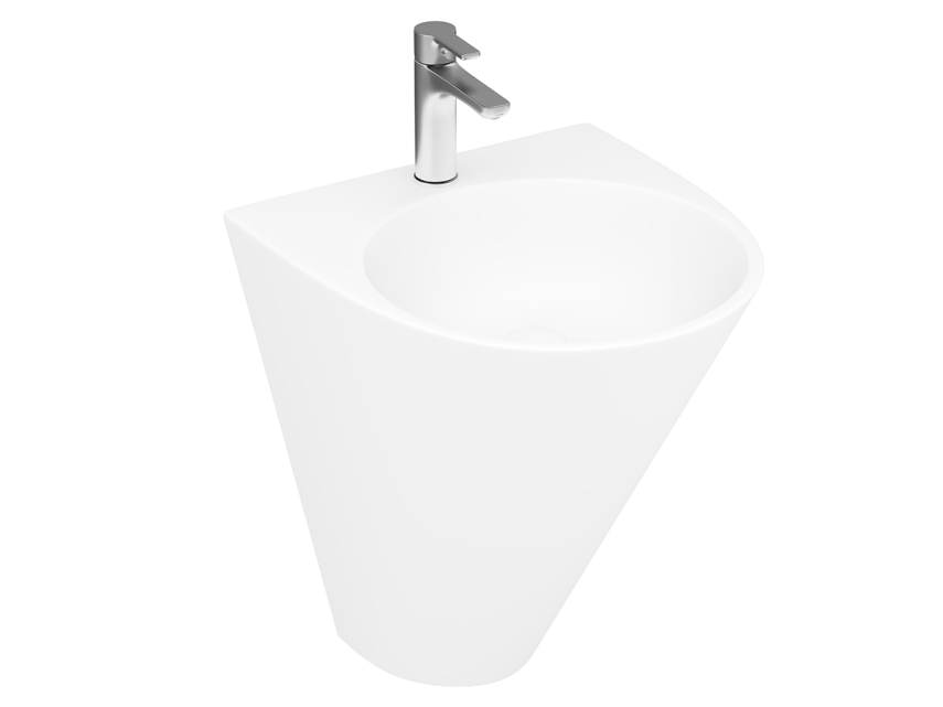 Lucco Garcia Asma Monoblok Lavabo 48 cm, Mat Beyaz - Lucco