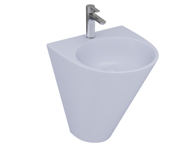 Lucco Garcia Asma Monoblok Lavabo 48 cm, Mat Buz Mavi - 1