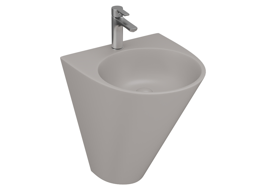 Lucco Garcia Asma Monoblok Lavabo 48 cm, Mat Latte - Lucco