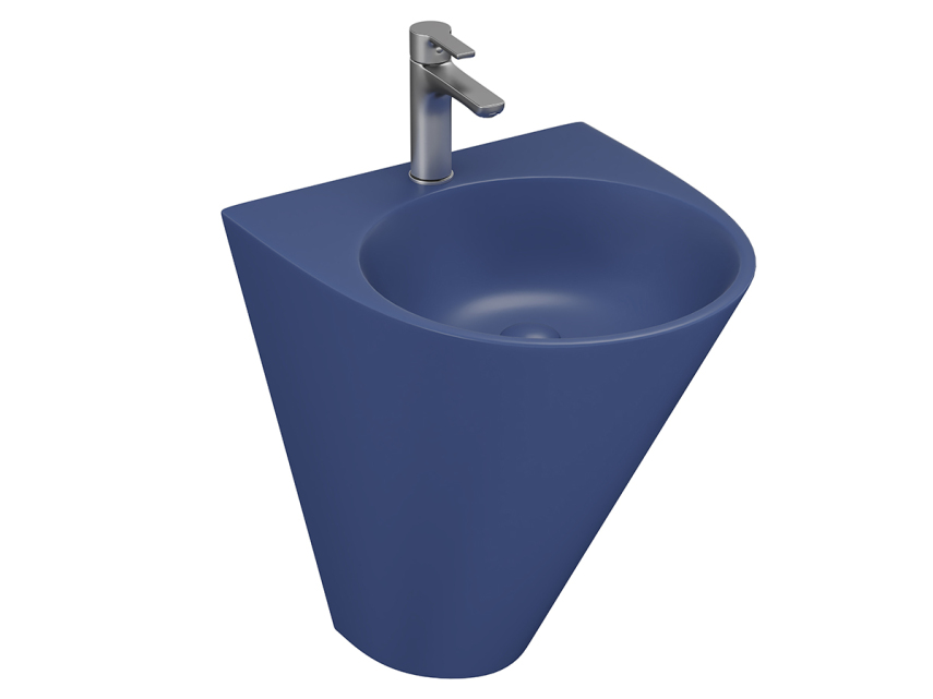 Lucco Garcia Asma Monoblok Lavabo 48 cm, Mat Petrol Mavi - Lucco