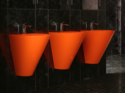 Lucco Garcia Asma Monoblok Lavabo 48 cm, Mat Turuncu - 3