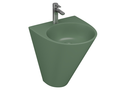 Lucco Garcia Asma Monoblok Lavabo 48 cm, Mat Yeşil - 1