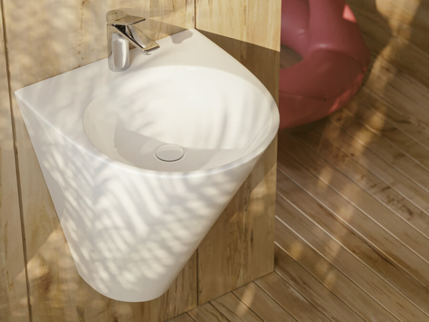 Lucco Garcia Asma Monoblok Lavabo 48 cm, Parlak Beyaz - Lucco