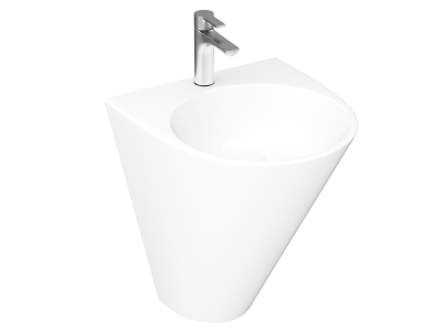 Lucco Garcia Asma Monoblok Lavabo 48 cm, Parlak Beyaz - 3