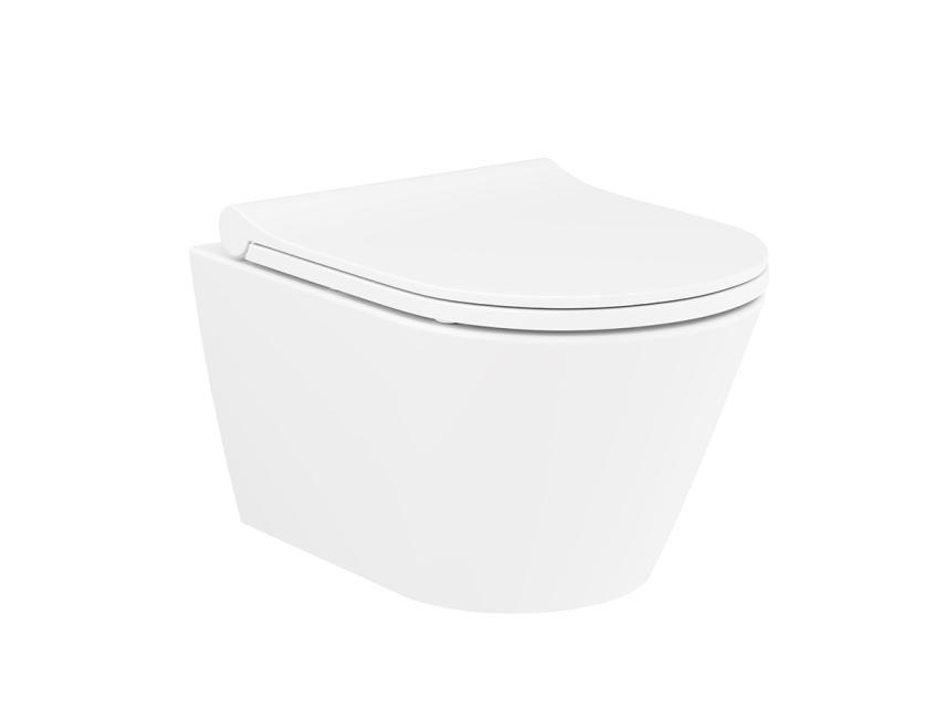 Lucco Gema Rimless Asma Klozet Mat Beyaz, 49 cm ( Klozet Kapağı Dahil ) - Lucco