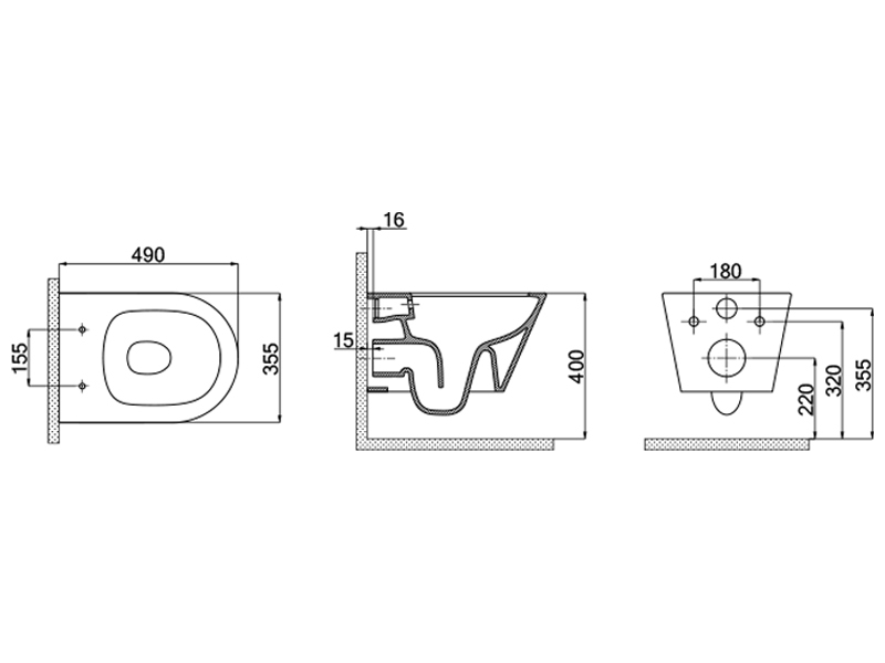 Lucco Gema Rimless Asma Klozet Mat Buz Mavi 49 cm ( Klozet Kapağı Dahil ) - Lucco (1)