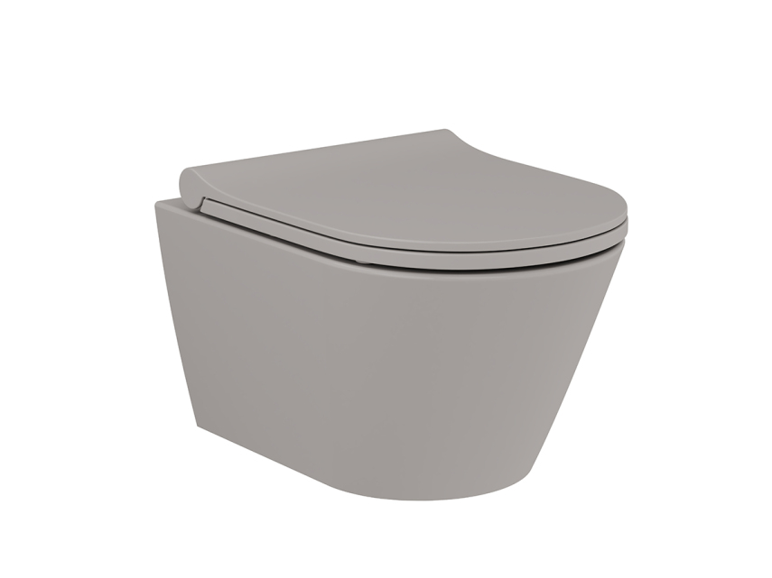 Lucco Gema Rimless Asma Klozet Mat Latte 49 cm ( Klozet Kapağı Dahil ) - Lucco