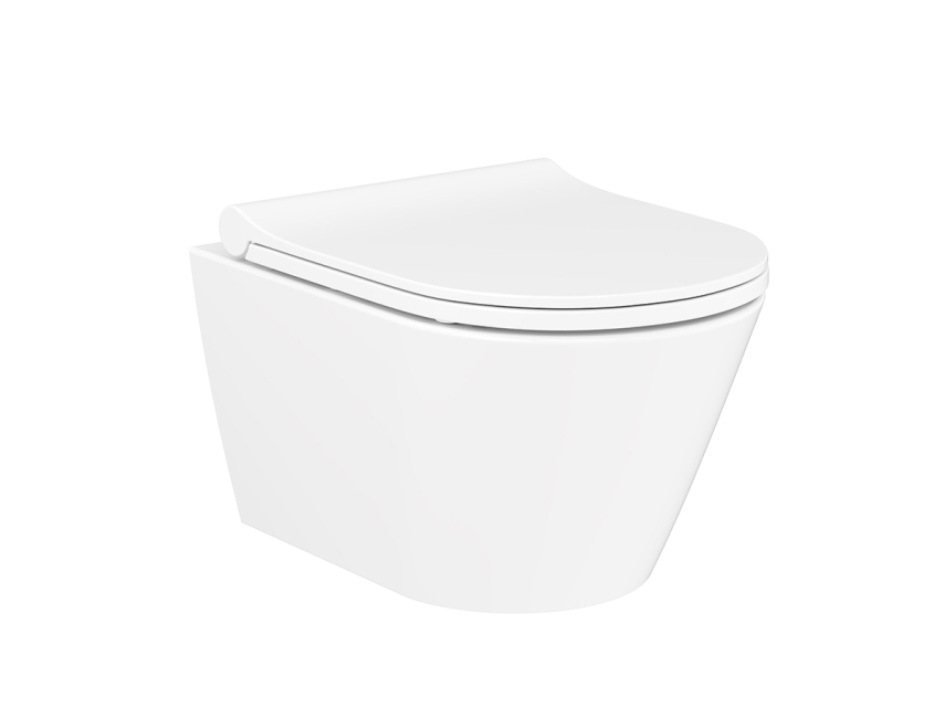 Lucco Gema Rimless Asma Klozet Parlak Beyaz, 49 cm ( Klozet Kapağı Dahil ) - Lucco (1)