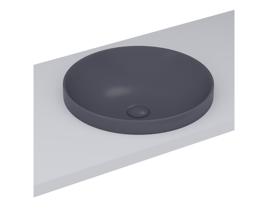 Lucco Laura Yarım Tezgah Üstü Lavabo 43 cm, Mat Antrasit - Lucco