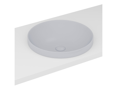 Lucco Laura Yarım Tezgah Üstü Lavabo 43 cm, Mat Gümüş Gri - 1