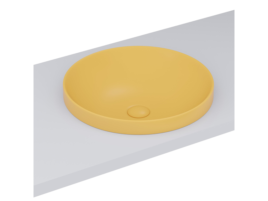 Lucco Laura Yarım Tezgah Üstü Lavabo 43 cm, Mat Hardal Sarı - Lucco