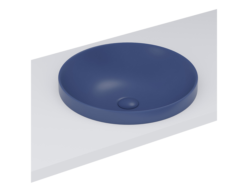 Lucco Laura Yarım Tezgah Üstü Lavabo 43 cm, Mat Petrol Mavi - Lucco