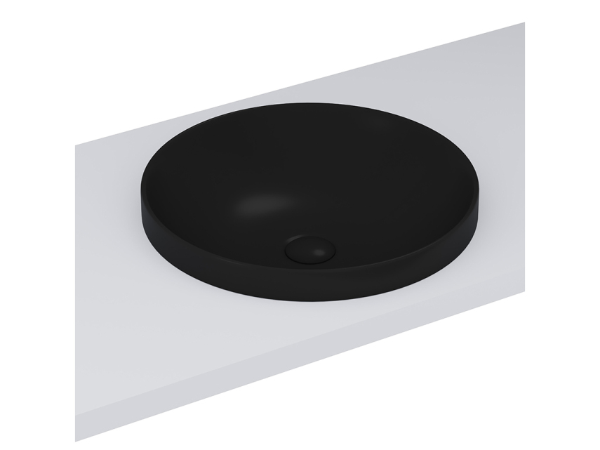 Lucco Laura Yarım Tezgah Üstü Lavabo 43 cm, Mat Siyah - Lucco