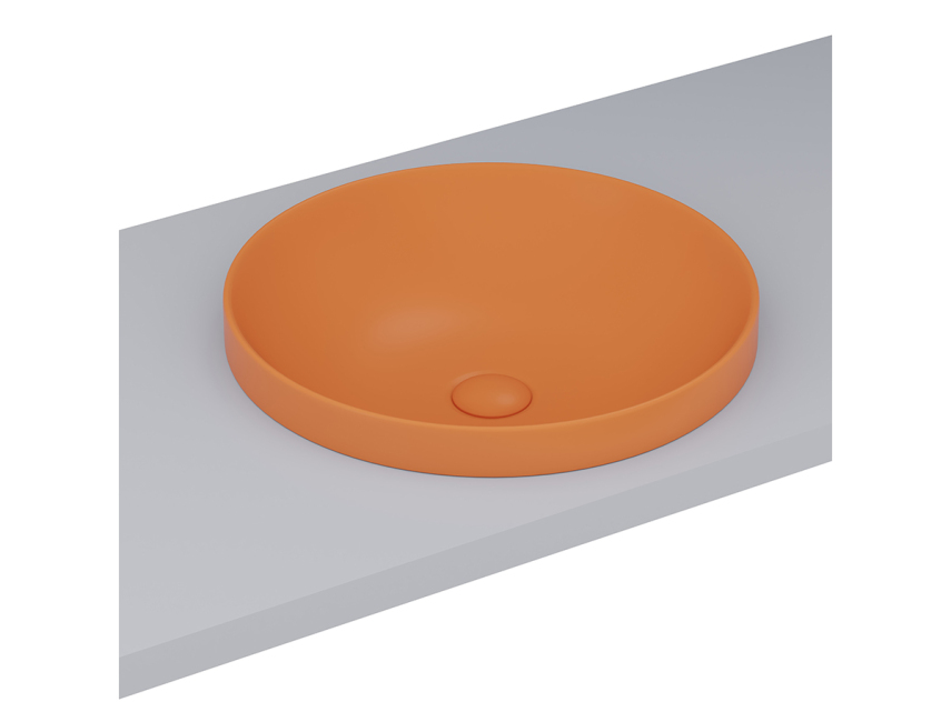 Lucco Laura Yarım Tezgah Üstü Lavabo 43 cm, Mat Turuncu - Lucco