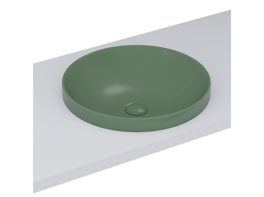 Lucco Laura Yarım Tezgah Üstü Lavabo 43 cm, Mat Yeşil - Lucco