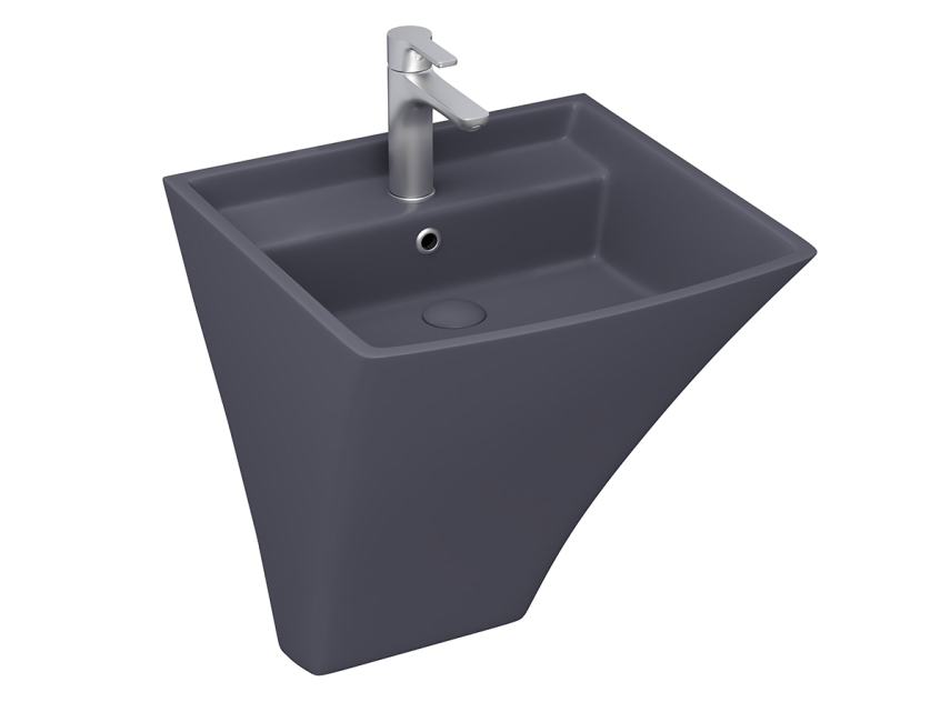 Lucco Loop Asma Monoblok Lavabo 50 cm, Mat Antrasit - Lucco