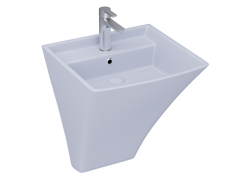 Lucco Loop Asma Monoblok Lavabo 50 cm, Mat Buz Mavi - Lucco