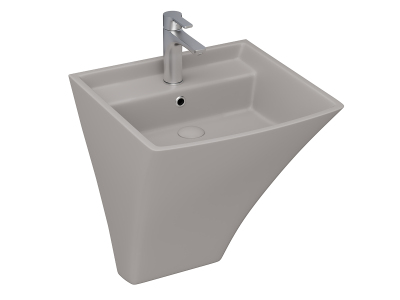 Lucco Loop Asma Monoblok Lavabo 50 cm, Mat Latte - 1