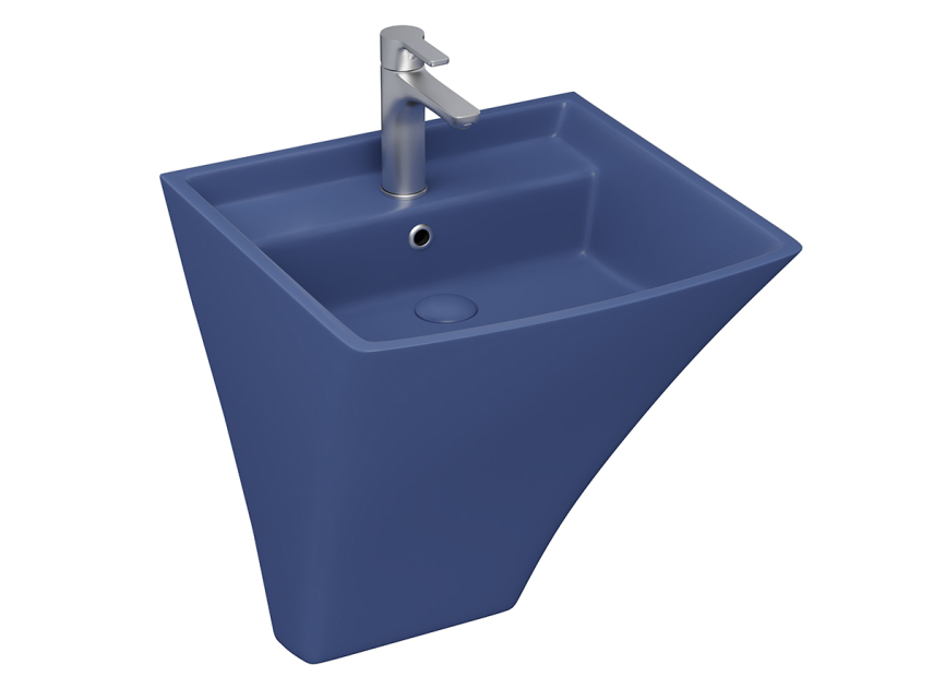 Lucco Loop Asma Monoblok Lavabo 50 cm, Mat Petrol Mavi - Lucco