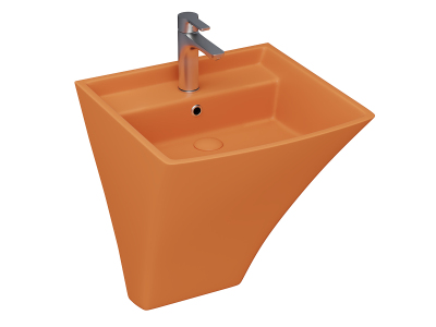 Lucco Loop Asma Monoblok Lavabo 50 cm, Mat Turuncu - 3