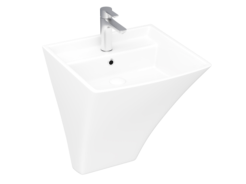 Lucco Loop Asma Monoblok Lavabo 50 cm, Parlak Beyaz - Lucco