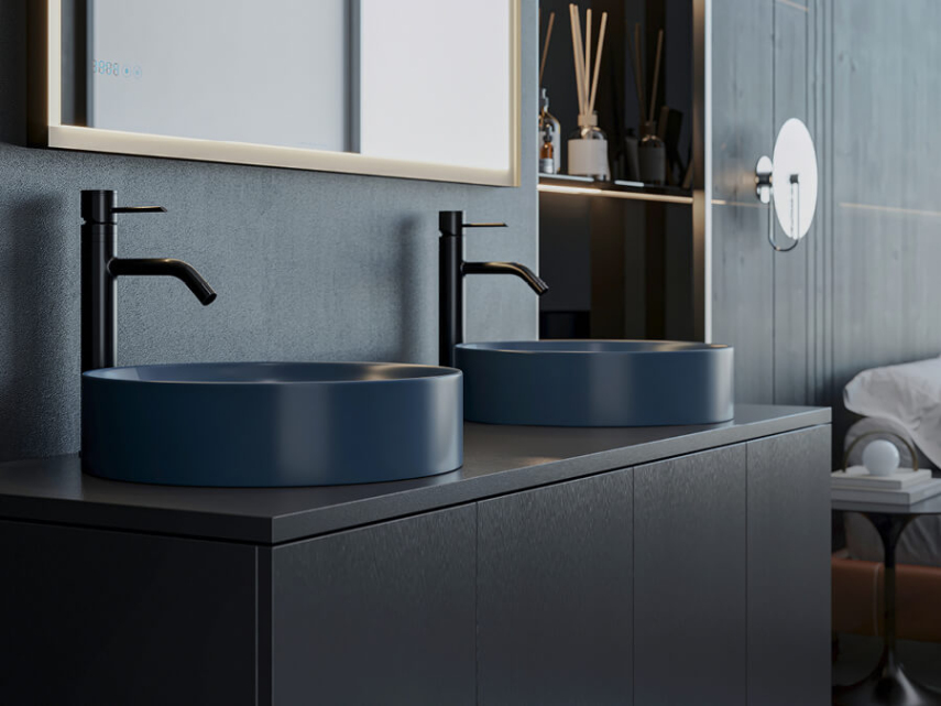 Lucco Lucente Çanak Lavabo 43 cm, Mat Petrol Mavi - Lucco (1)