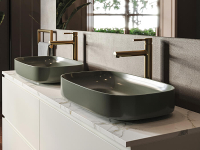 Lucco Matteo Çanak Lavabo 65 cm, Mat Yeşil - 2