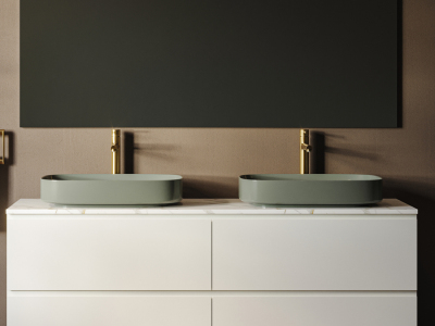 Lucco Matteo Çanak Lavabo 65 cm, Mat Yeşil - 3