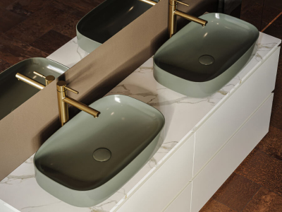 Lucco Matteo Çanak Lavabo 65 cm, Mat Yeşil - 4