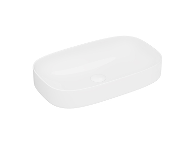 Lucco Matteo Çanak Lavabo 65 cm, Parlak Beyaz - 1