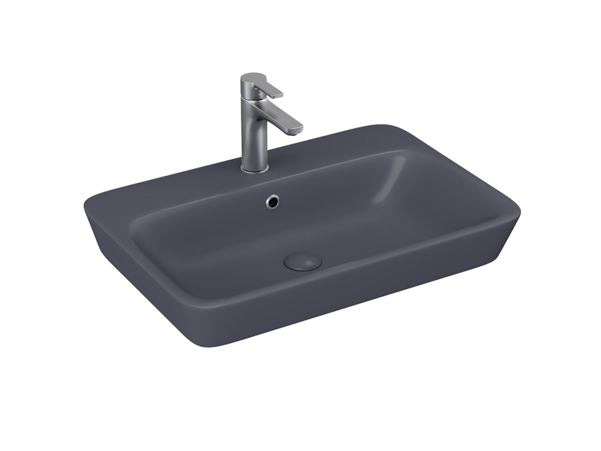 Lucco Mita Tezgah Üstü Lavabo 65 cm, Mat Antrasit - Lucco