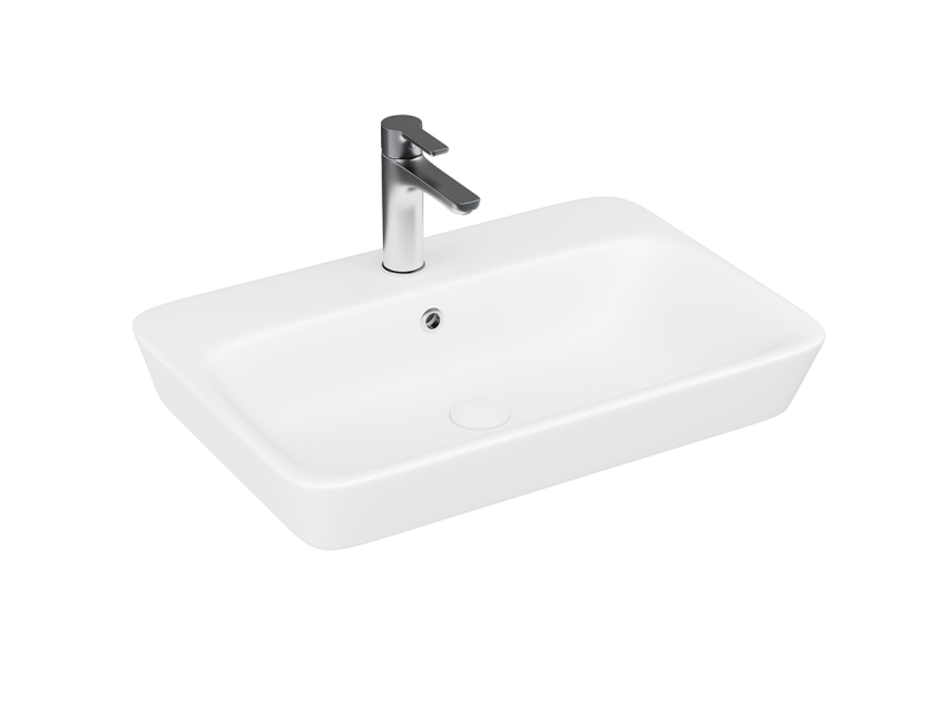 Lucco Mita Tezgah Üstü Lavabo 65 cm, Mat Beyaz - Lucco