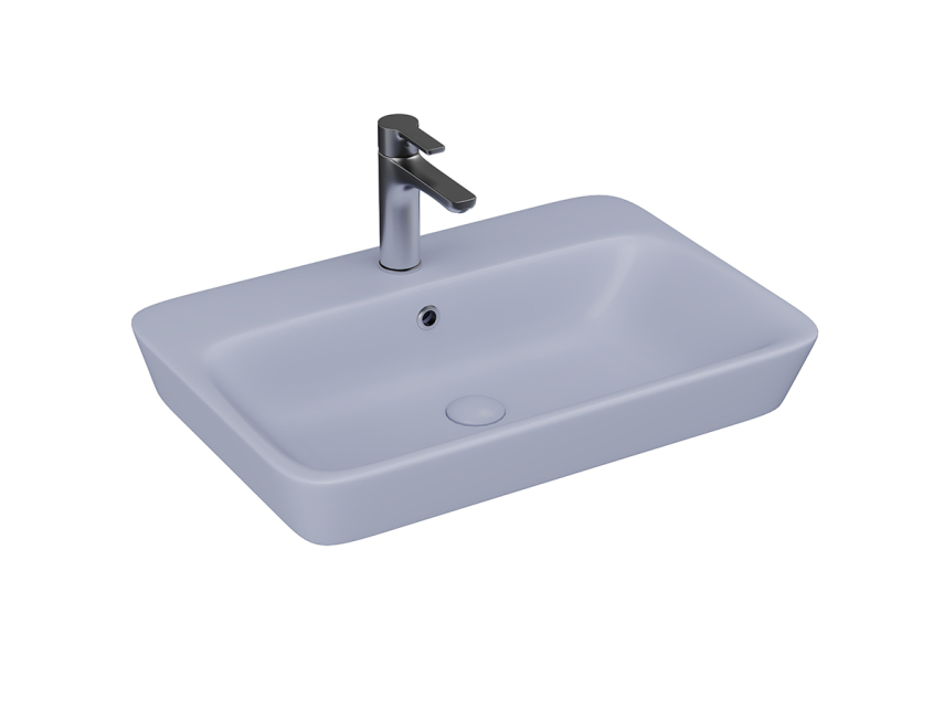Lucco Mita Tezgah Üstü Lavabo 65 cm, Mat Buz Mavi - Lucco