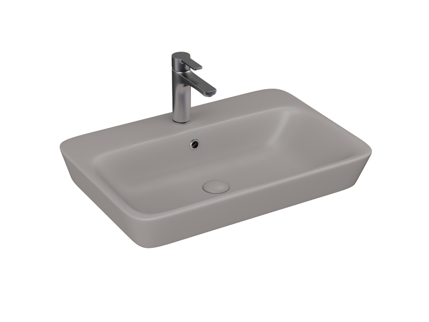 Lucco Mita Tezgah Üstü Lavabo 65 cm, Mat Latte - Lucco