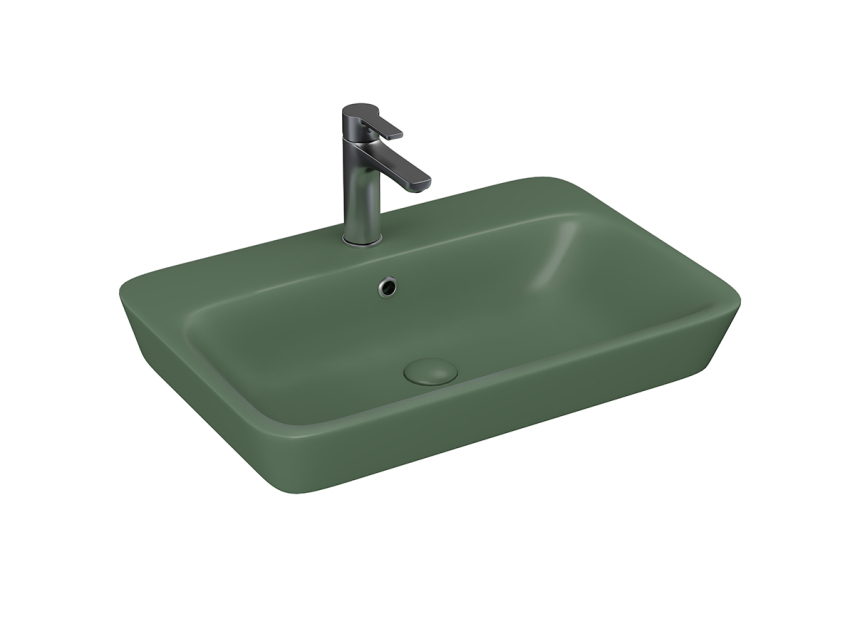 Lucco Mita Tezgah Üstü Lavabo 65 cm, Mat Yeşil - Lucco