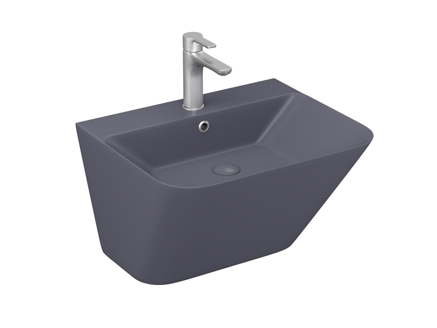 Lucco Moena Asma Monoblok Lavabo 55 cm, Mat Antrasit - Lucco