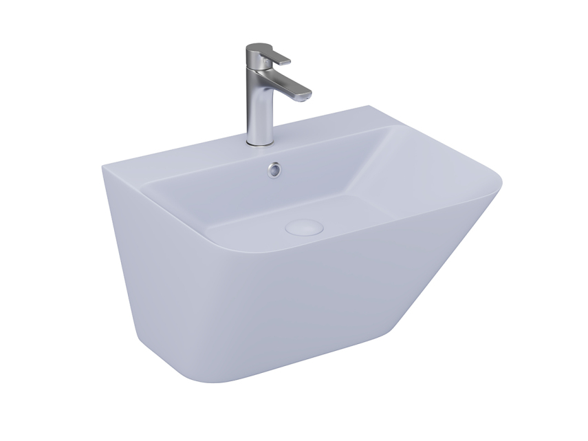 Lucco Moena Asma Monoblok Lavabo 55 cm, Mat Buz Mavi - Lucco