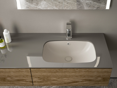 Lucco Nuvo Tezgah Altı lavabo 55 cm, Mat Beyaz - 2