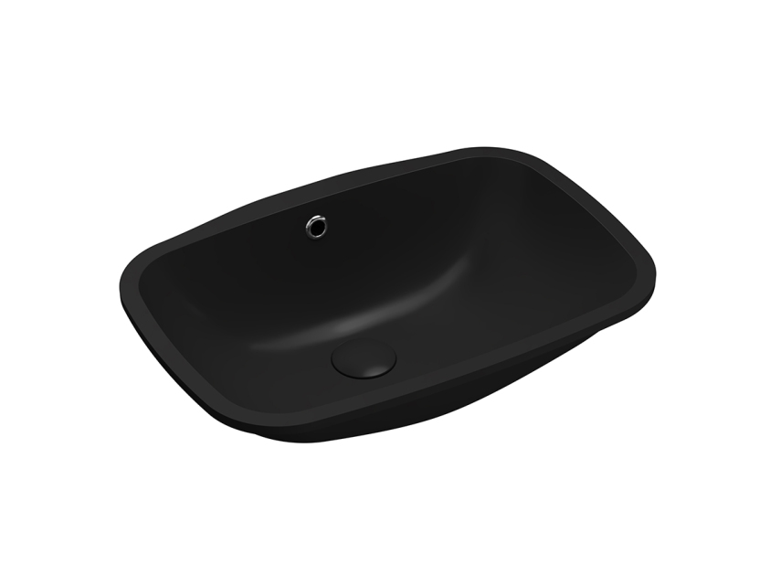 Lucco Nuvo Tezgah Altı lavabo 55 cm, Mat Siyah - Lucco