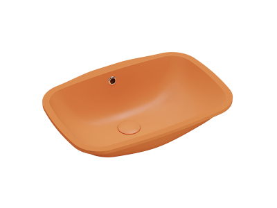 Lucco Nuvo Tezgah Altı lavabo 55 cm, Mat Turuncu - 1