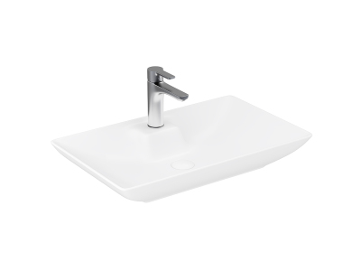 Lucco Perla Tezgah Üstü Lavabo 65 cm, Mat Beyaz - 1
